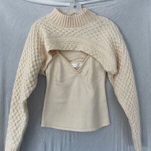 Astr Cream Cable Knit Sweater